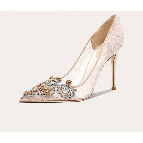 Shoes Crystal High Heels Wedding Shoes Open Toe Sandals for Bride