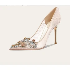 Shoes Crystal High Heels Wedding Shoes Open Toe Sandals for Bride