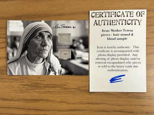 Saint Mother Teresa Hair Strand lock and Blood Sample Relic Catholic ex capillis - Picture 4 of 5