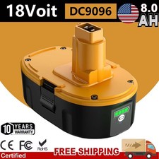 2/1PACK 18V For Dewalt 8.0AH 18 VOLT XRP DC9096 DC9098 LI-ION Battery DC9099 NEW