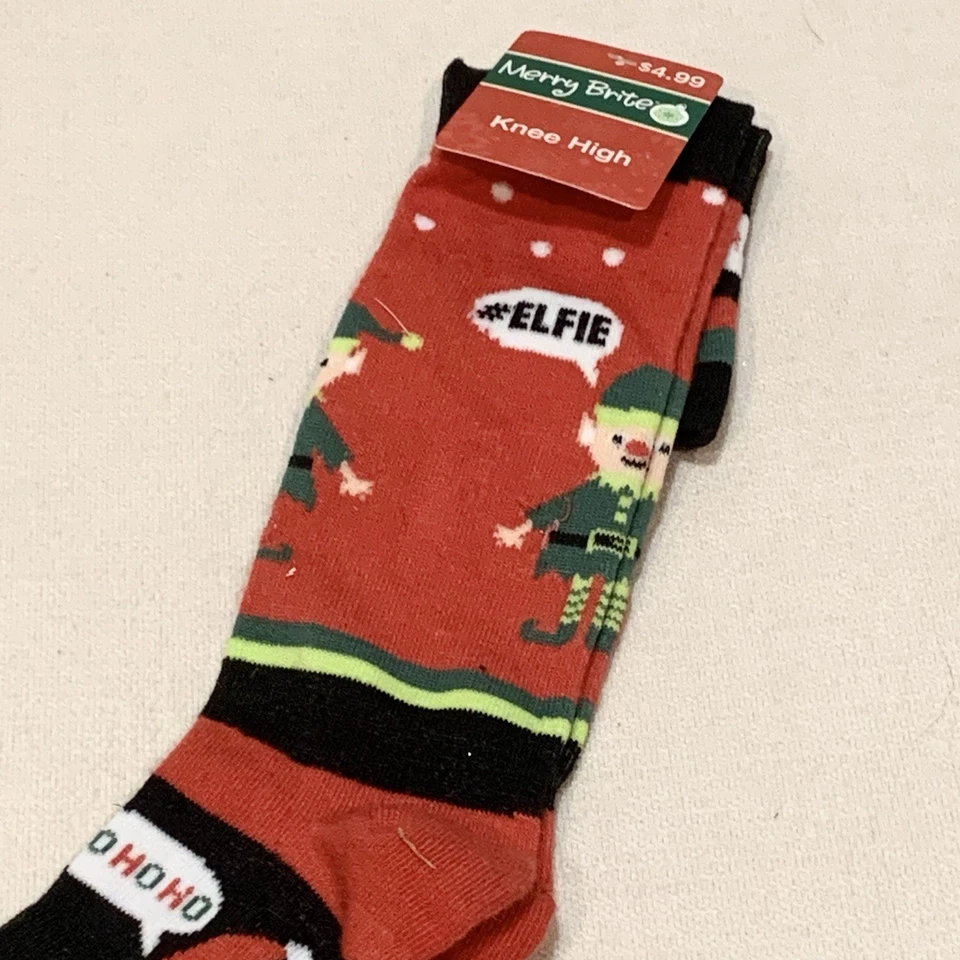Calcetines navideños hasta la rodilla para mujer de Merry & Brite de CVS NUEVOS CON ETIQUETAS OBO Foto 4 de 4