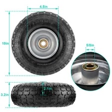 1-4x 10” Pneumatic Tires Wheelbarrow Lawn Mowers Truck Wheels Tires 4.10/3.50-4"