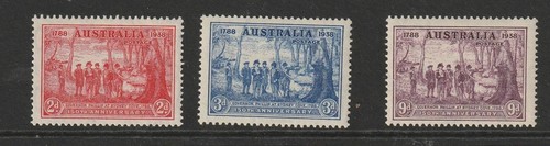 STAMPS AUST PREDECIMAL 1938 N S W SET OF 3 MUH