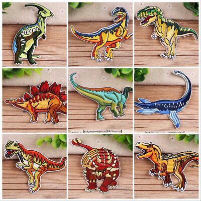 Embroidered Dinosaur Iron On Sew Patch Animal Jacket Jeans Kids - Foto 3