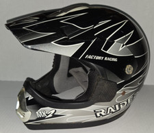 Casco deportivo de motocross RAIDER MX 2 juvenil YL Factory Racing grande L negro/plateado