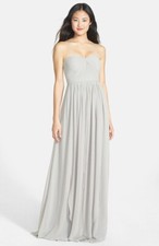 Jenny Yoo Aidan Convertible Straples Chiffon Gown Dress Dove Grey Size 4 NWT