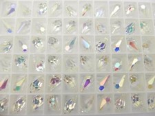 Crystal AB 13x6.5mm Vintage Swarovski 6000 Faceted Pendant Drops