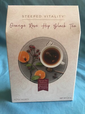 New & Sealed Young Living Orange Rose Hip Black Tea ~ 15 Sachets / Bags in Box