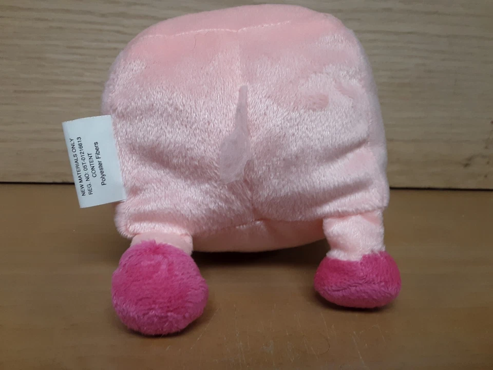 Nanco Pixel M8 Pink Plush Pig Stuffed Animal Toy 4"x6" Black Sparkle Eyes Cube - Image 3 of 4