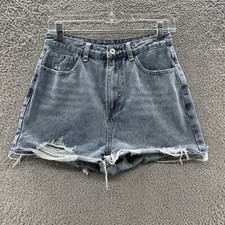 SHEIN Shorts Women's Medium Blue Denim Light Wash Cut Off Shorts Size M