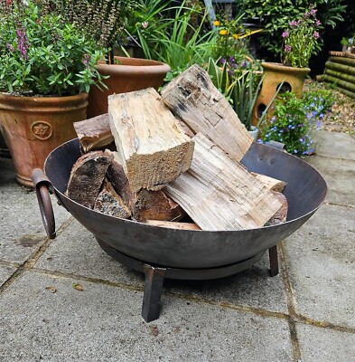 BBQ Feuerstelle Kadai Stahl Kochschale 60 cm Durchmesser echt handgefertigt Karai