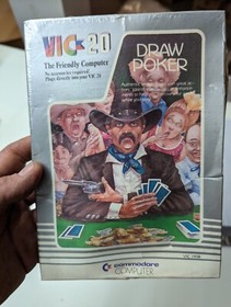 Vintage Lot of 2 Commodore Vic 20 Vic20 DRAW Poker Games Sealed Cellophane NOS