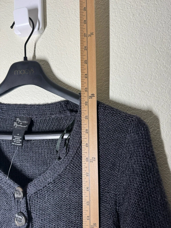 Mercer & Madison Gray Button Acrylic/ Wool BlendTop Cardigan S NWT - Image 3 of 4