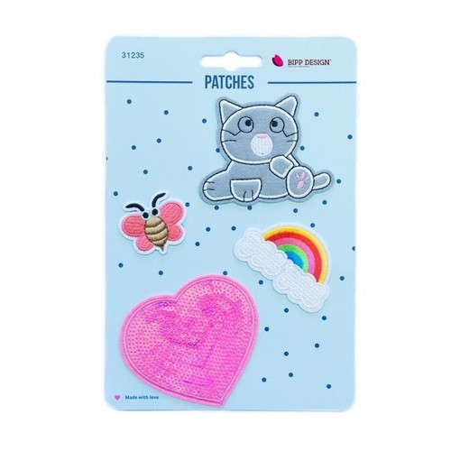 Hello Kitty Aufnäher Mit Herzen - Süßer Bügelpatch Für Kinder Rucksäcke & Taschen