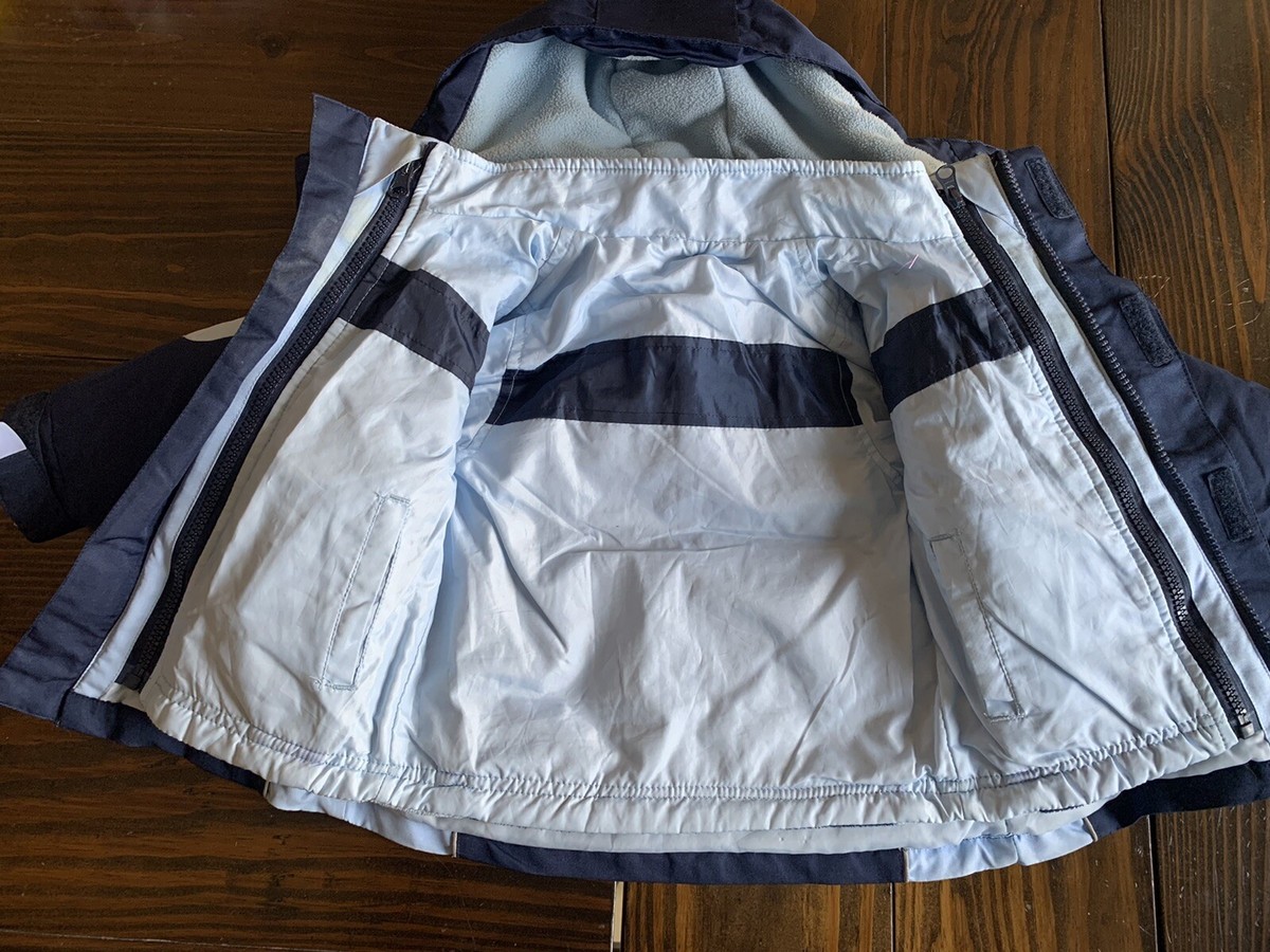 Full Zip Coat Zip Off Hood Removable Lining size 12 Months Blue | eBay