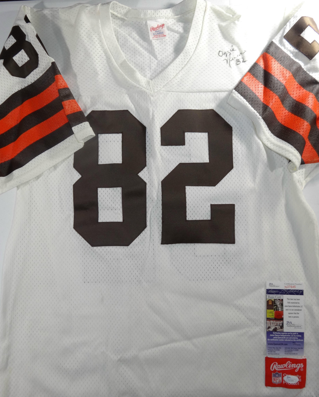 Ozzie Newsome Autographed Signed Cleveland Browns BROWNS RAWLINGS SEWN JERSEY JSA # N27645 