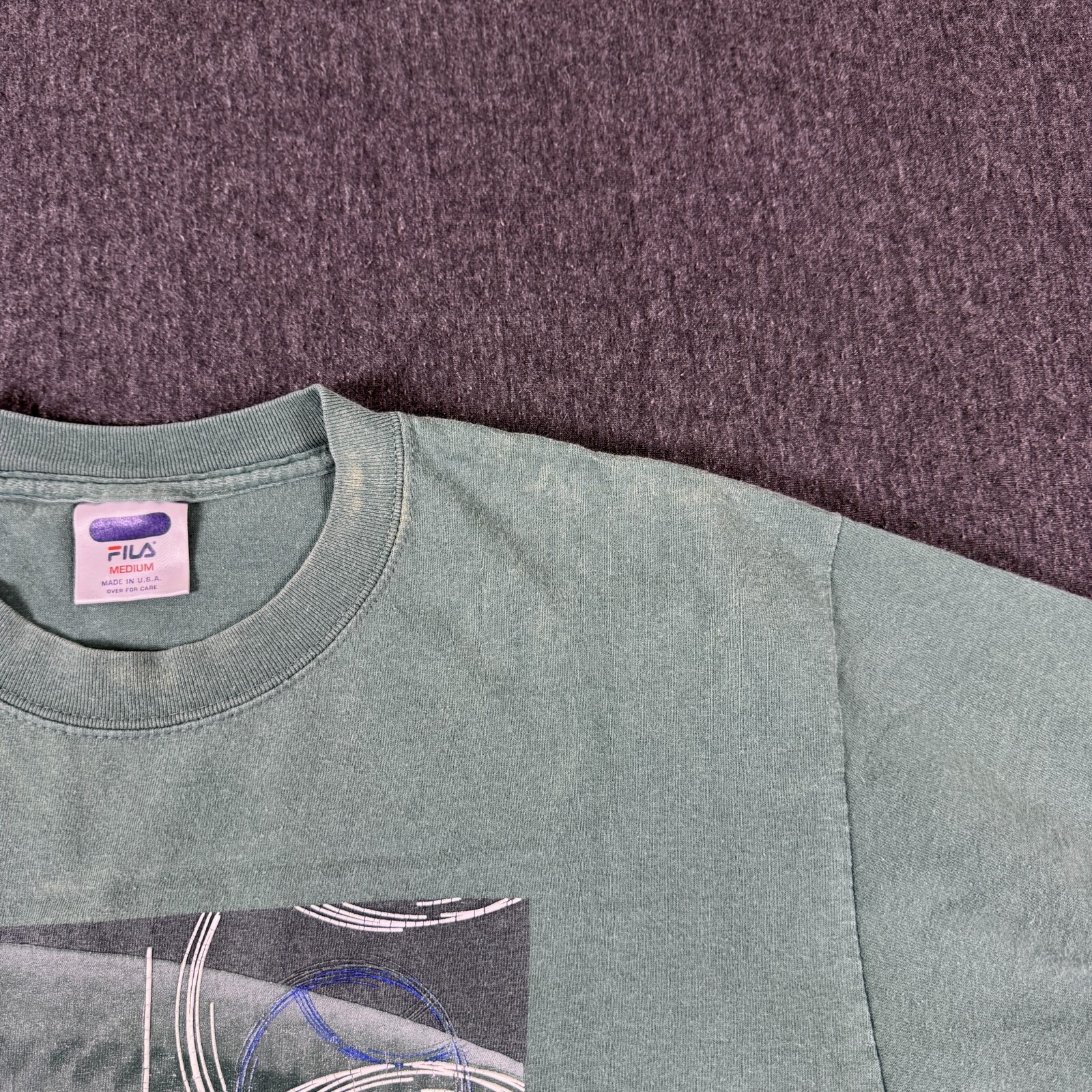 T Shirt Fila Uomo Verde Tennis Masters Serie 2021 Cincinnati Stampa Grafica Tg M