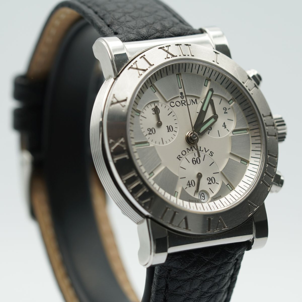Corum Romulus Men's Watch Quartz Chrono 42Mm Steel Leather
