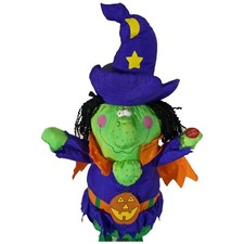 Laughing Halloween Witch Stuffed Animal Plush International Silver Vintage