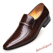 Chic Men's Pointy Toe British Formal Shoes Faux Leather Slip On Casual Plus Size