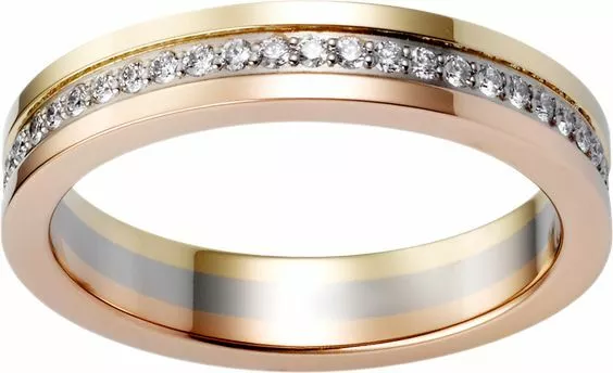 Кольцо обручальное Cartier Love /1 бриллиант, розовое золото/ - Brand Jewelry