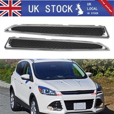 Pair Headlight Lower Trim Grille Decorative Strip For Ford Kuga Escape 2013-2016