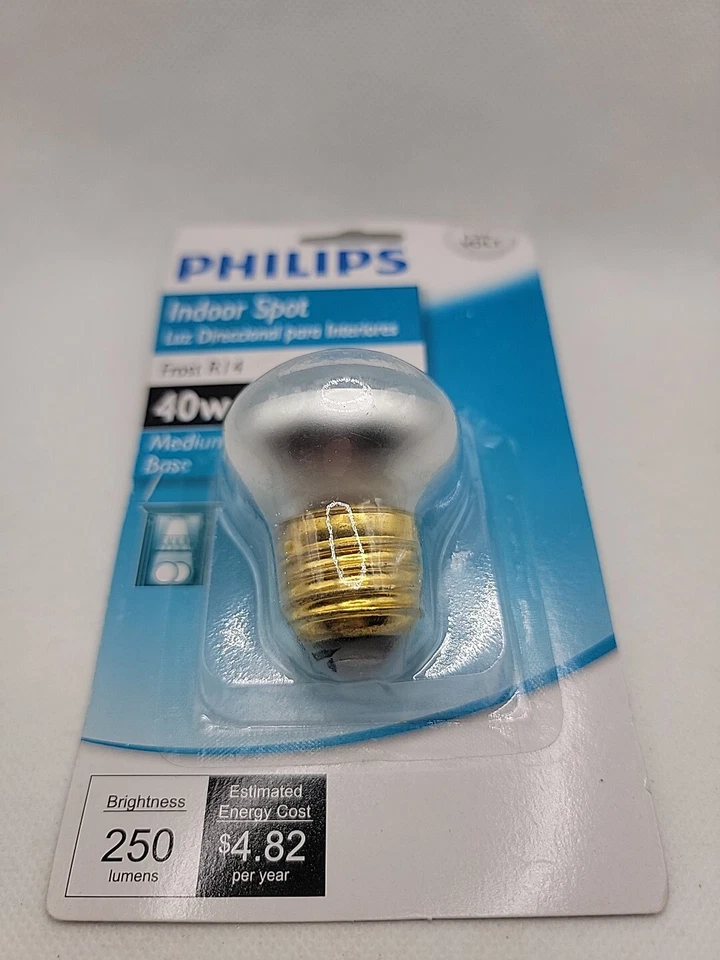 Philips 40w Indoor Spot FROST R14 Light Bulb NON LED Medium Base 250 Lumen - Image 3 of 4