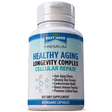 HEALTHY AGING SUPPLEMENT PILLS Cellular Repair Recharge Skin Immune Support 60ct
