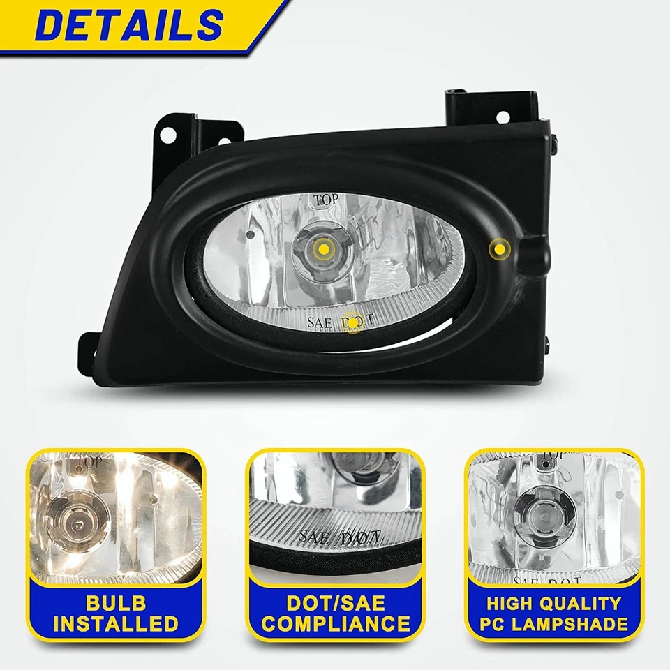 For 2006 2007 2008 Honda Civic 4Dr Sedan Bumper Fog Lights Lamps w/Wiring Switch - Изображение 2 из 4