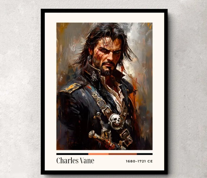 Charles Vane Art Poster, Fearsome Pirate, Historical Decor | eBay