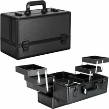 VER Beauty Makeup Train Case Extendable Trays Compartment Storage Organizers