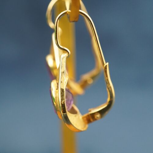 14k Yellow Gold Amethyst Jacket Earrings - Free Shipping USA - Picture 4 of 11
