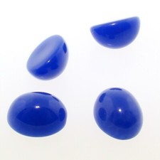 48 VINTAGE LAPIS ACRYLIC 10x8mm. HIGH DOME OVAL CABOCHONS 7200
