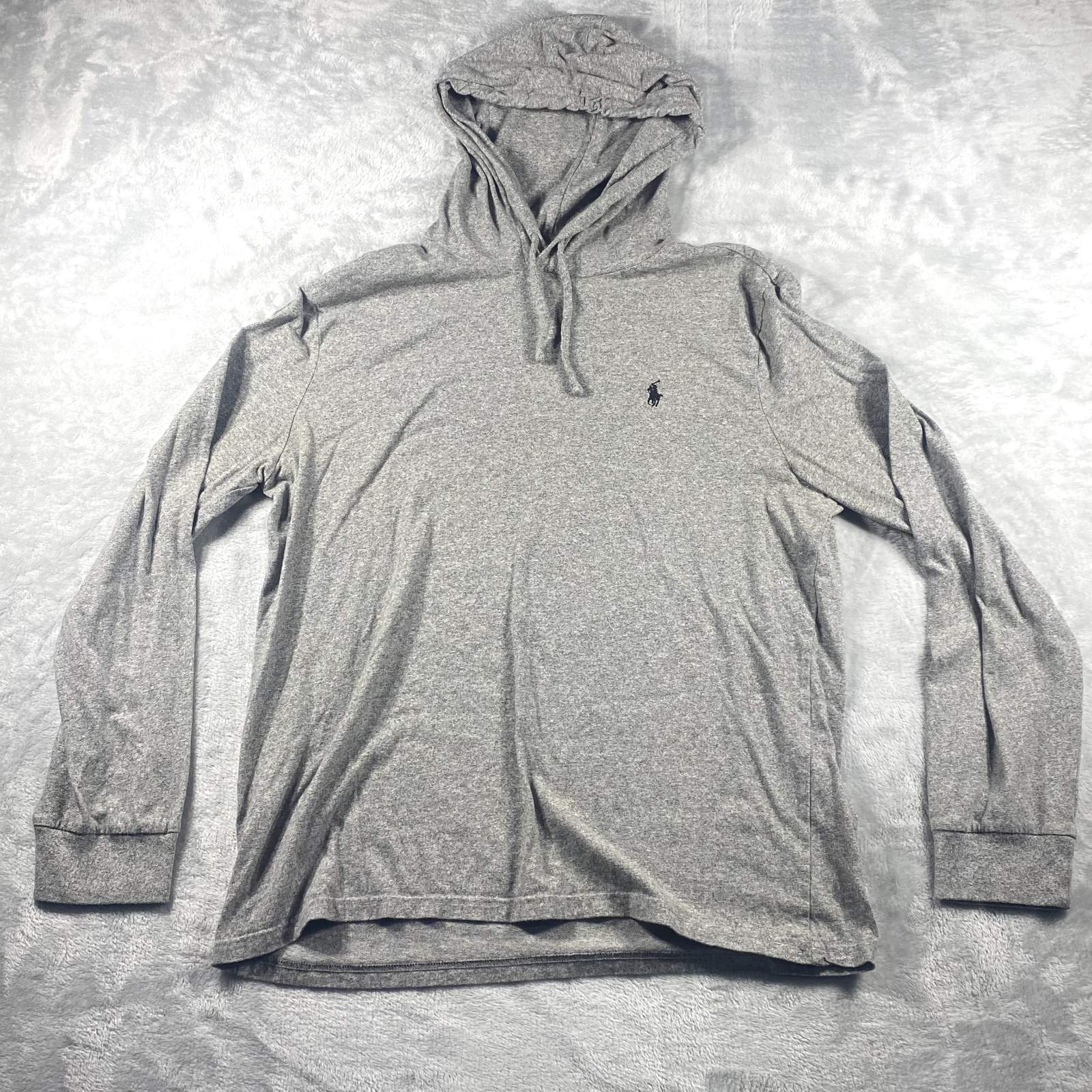 Polo Ralph Lauren uomo L felpa con cappuccio grigia leggera camicia con cappuccio preppy pony