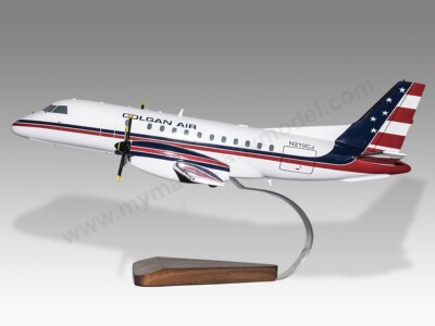 Saab 340 Colgan Air Desk Wood Airplane New Model Small Scale 1/72
