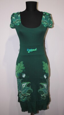 Desigual 41V2031 womens green dress Size XS for sale online UK