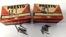 2 Vintage Hardware Boxes of Snell-Jones Tack Inc Wire Nails 1/2"x19 & 7/8"x17