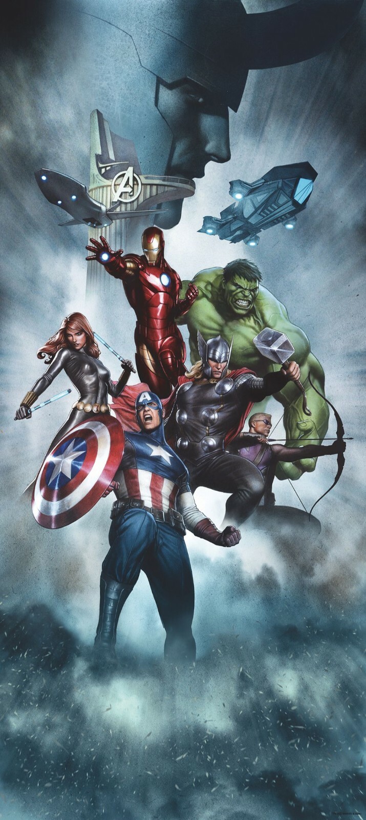 Marvel Avengers Wall Mural 202x90cm giant poster sized Hulk Loki Widow America