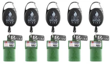 EZ Splitz Fire Cigarillo Cutter & Retractable Lighter Holder - Green - 5 pcs
