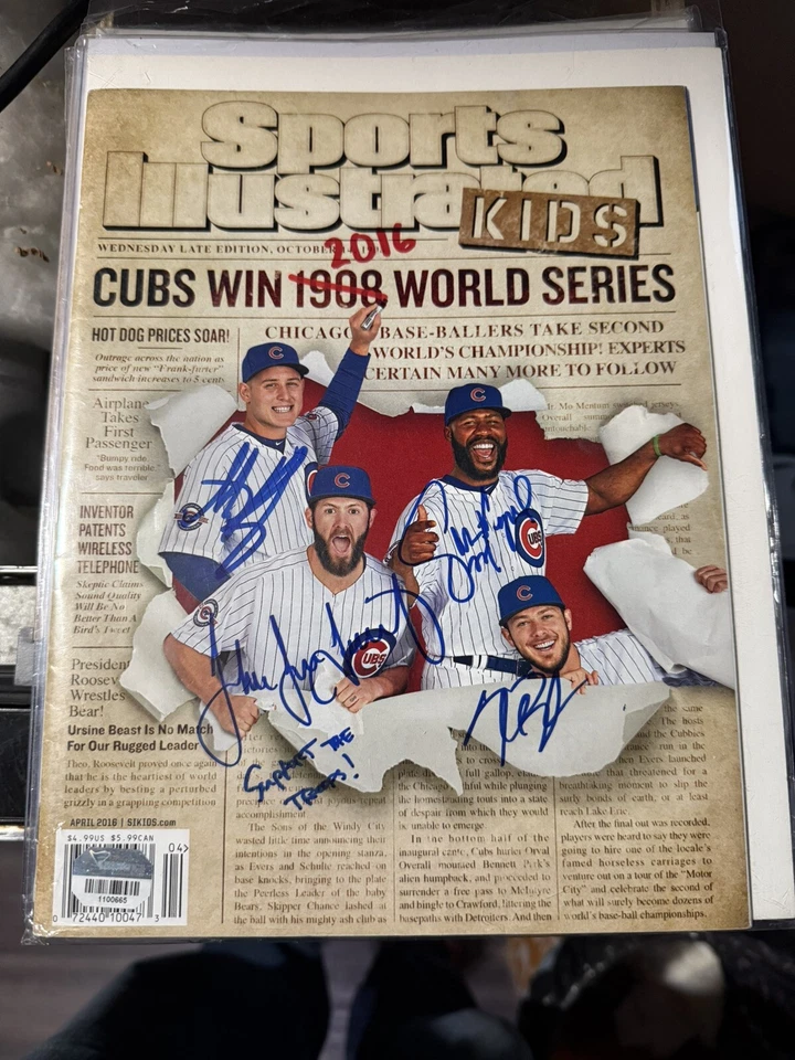 BRYANT, RIZZO, HEYWARD, ARRIETA SIGNED SPORTS ILLUSTRATED CUBS - RARE (NO LABEL) - Image 2 of 3