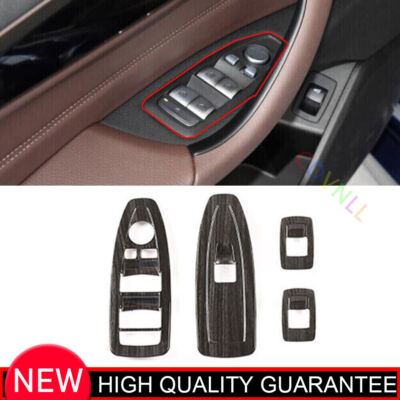For BMW X1 X2 16-2022 Inner Door Window Switch Lift Cover Trim Wood Grain Black