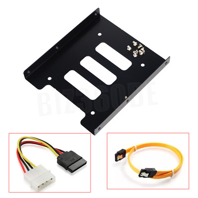 2.5'' to 3.5'' PC SSD HDD Hard Drive Metal Rahmen Mounting Bracket Kit mit Kabel