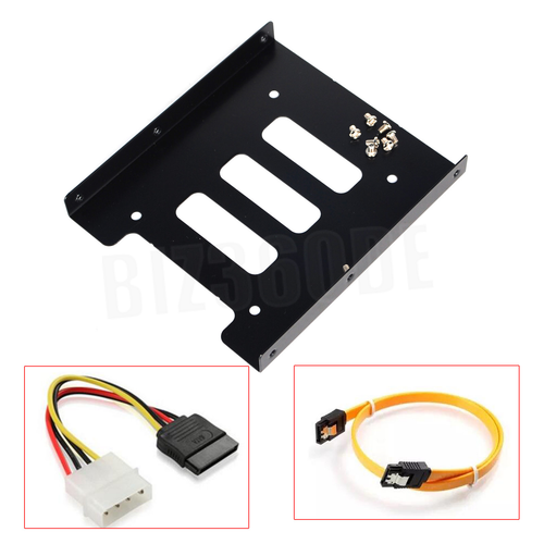 2.5'' to 3.5'' PC SSD HDD Hard Drive Metal Rahmen Mounting Bracket Kit mit Kabel - Afbeelding 1 van 6