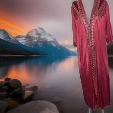 Women s Night Gown Burgundy And Lace Floor Length. Vintage Burgundy Night Gown