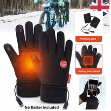 Electric Heated Gloves USB Rechargeable Insulated Warm Thermal Winter Gloves UK
