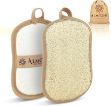 Premium Exfoliating Loofah Pad Body Scrubber, Made with Natural Egyptian Shower