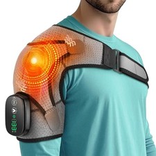 Cordless Shoulder Heating Pad with Massage, Heated Shoulder Wrap Massager for...