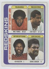 1978 Topps Team Checklist Mike Thomas Jean Fugett Ken Houston Dennis Johnson 0w6