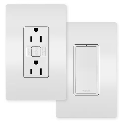 Radiant with Netatmo Easy Switched Duplex Outlet Kit, White