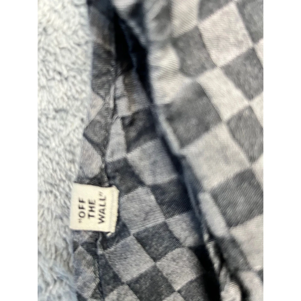 Men’s grey black checkerboard short sleeve Vans button-up shirt XXL good  - Image 4 of 4